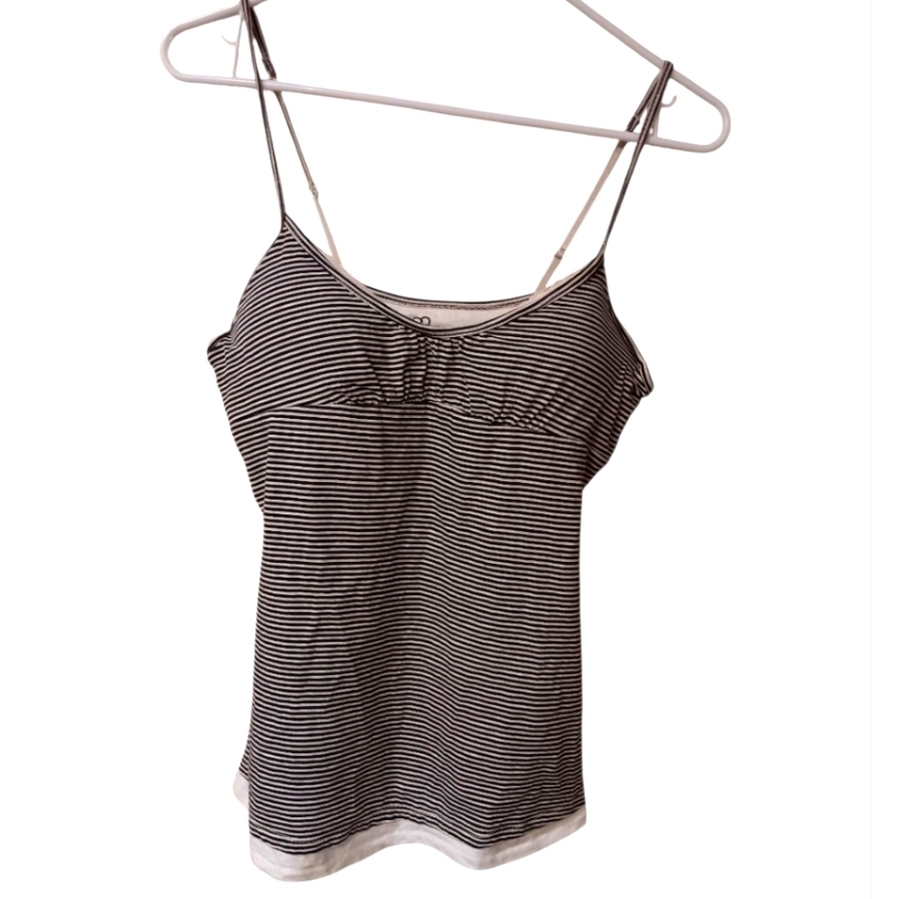 Y2k  One Step Ahead Black and White Striped Camisole